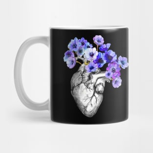 Blue Anemones Heart Human Anatomy Mug